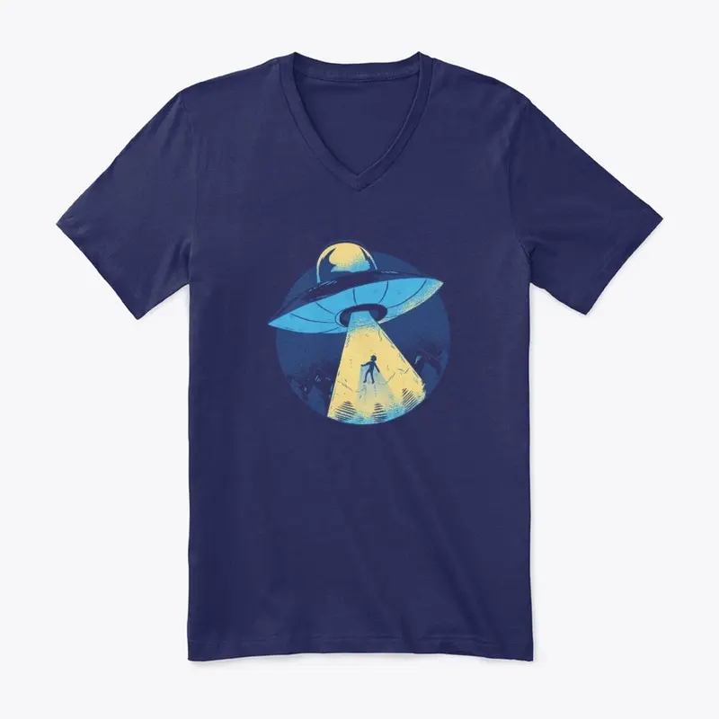 Alien Abduction- Vee Neck T Shirts